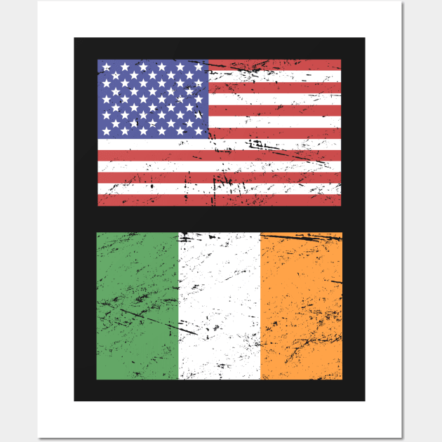 United States Flag & Republic Of Ireland Flag Wall Art by MeatMan